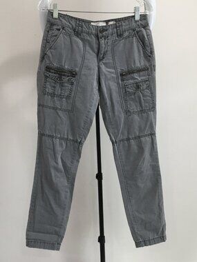 HEI HEI Anthropologie Gray Faux Zip Pockets Textured Fabric Pant Jeans